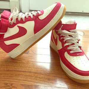 Nike Air Force 1 Mids Red and White